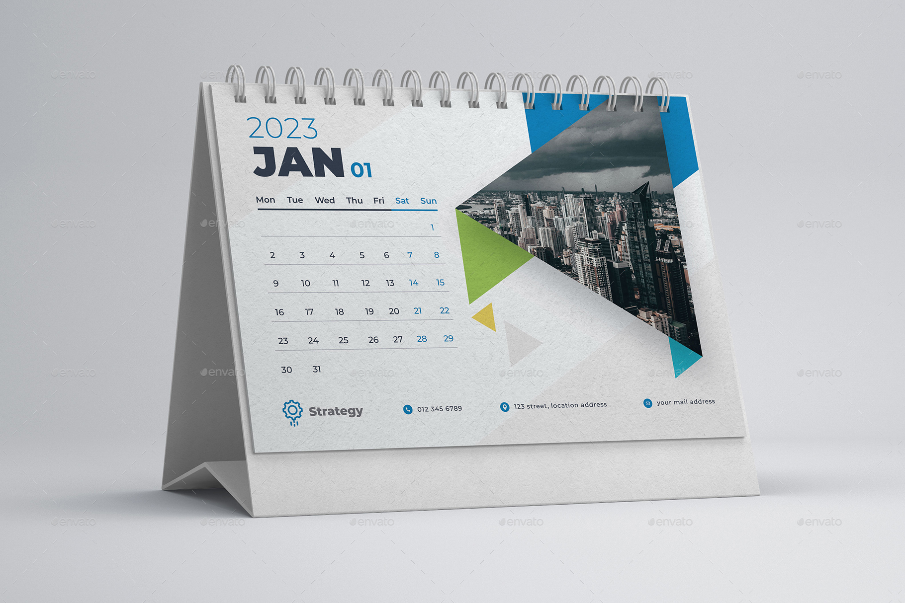 2023 Desk Calendar Template, Print Templates GraphicRiver